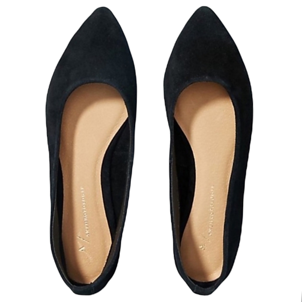 ANTHROPOLOGIE Jessica Suede Pointed Toe Ballet Flats Womens size 9 - Picture 2 of 2